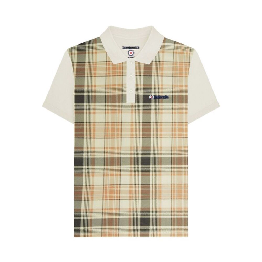 Lambretta Mens Classic Checked Polo Shirt / Tofu